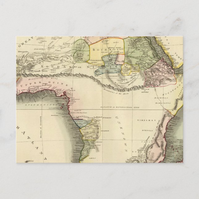 Postal Mapa de África (Anverso)