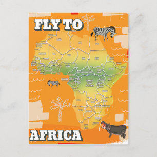 Postal Mapa de África