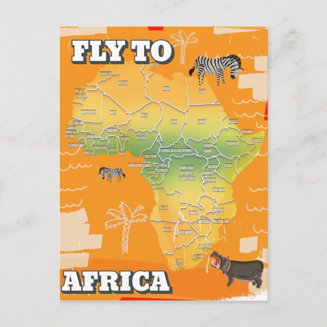 Postal Mapa de África (Anverso)