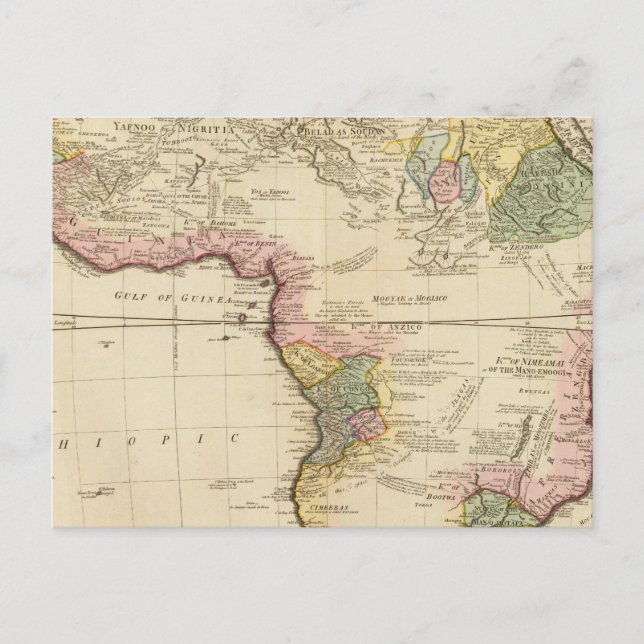 Postal Mapa de África (Anverso)