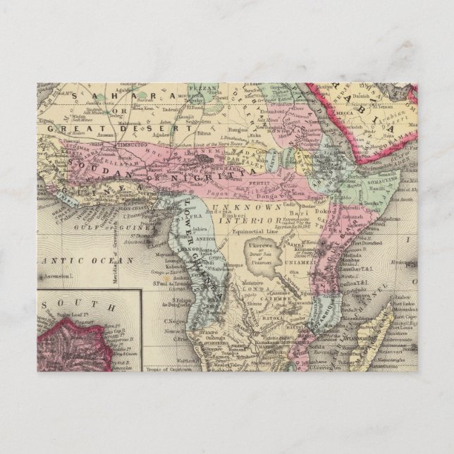 Postal Mapa De África (Anverso)