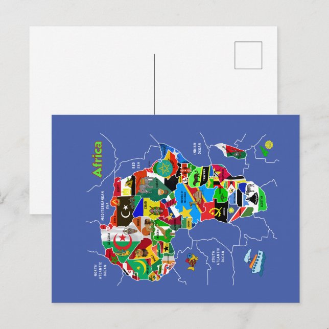 Postal Mapa de África (Anverso / Reverso)