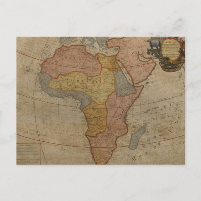 Postal Mapa de África | 1700 (Anverso)