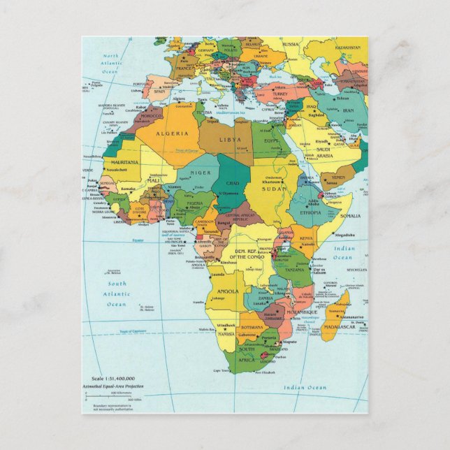 Postal Mapa de África 2 (Anverso)