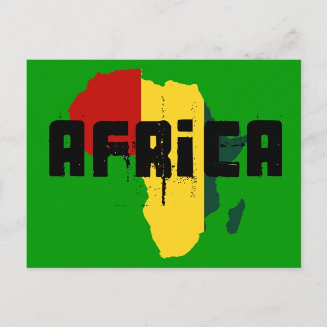 Postal Mapa de África del Reggae Rasta (Anverso)