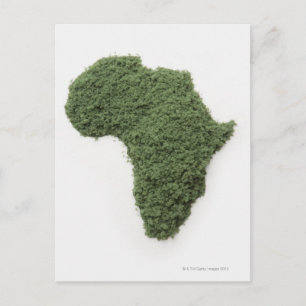 Postal Mapa de África hecho de hierba