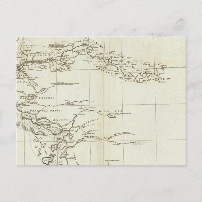 Postal Mapa de África Occidental (Anverso)
