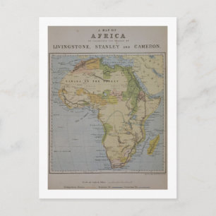 Postal Mapa de África para ilustrar los viajes de David