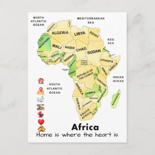 Postal Mapa de África Personalizado