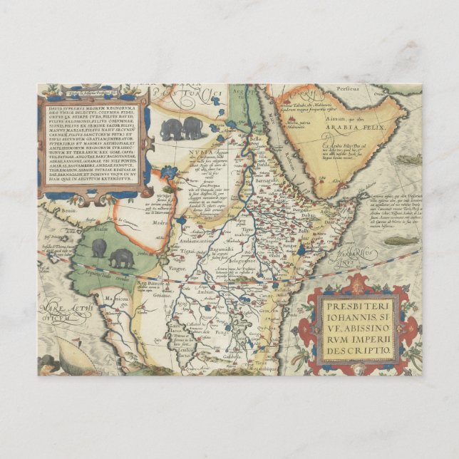 Postal Mapa de África y la Península Arábiga (Anverso)