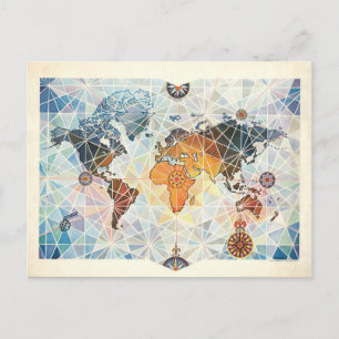 Postal Mapa de Air Afrique del Mundo