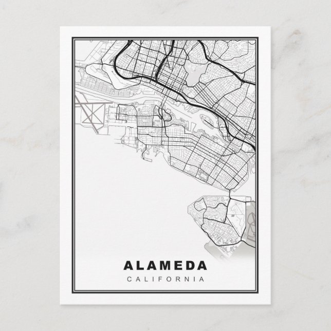 Postal Mapa de Alameda (Anverso)