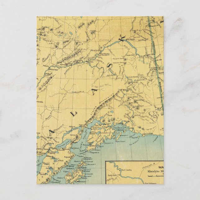 Postal Mapa De Alaska (Anverso)