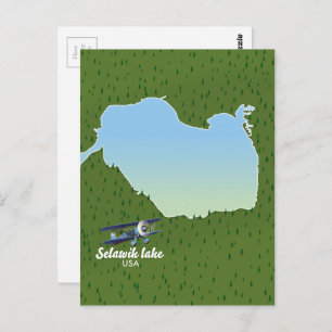 Postal Mapa de Alaska en el lago Selawik