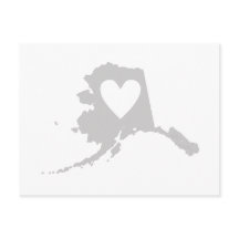 Mapa de Alaska forma corte gris del corazón Alaska