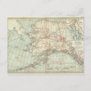 Postal Mapa de Alaska Vintage