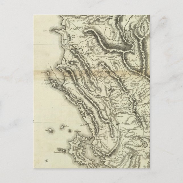 Postal Mapa de Albania (Anverso)