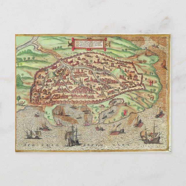 Postal Mapa de Alejandría (Anverso)