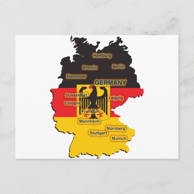 Postal Mapa de Alemania (Anverso)