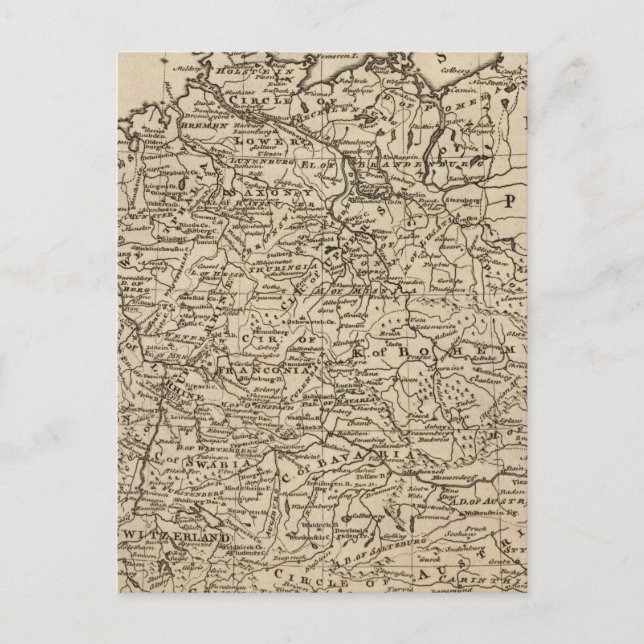 Postal Mapa de Alemania (Anverso)