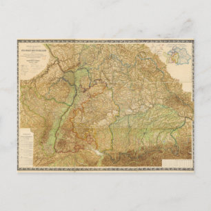 Postal Mapa de Alemania Sudoccidental de 1875