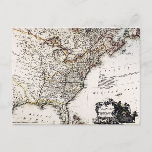 POSTAL MAPA DE AMÉRICA, 1809 (Anverso)