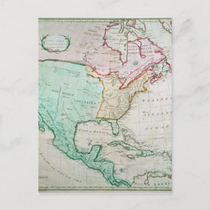 Postal Mapa de América del Norte