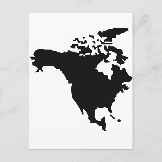 Postal mapa de américa del norte (Anverso)