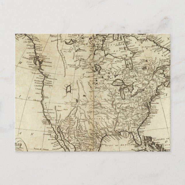 Postal Mapa de América del Norte (Anverso)