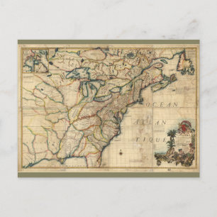 Postal Mapa de América del Norte (1777)