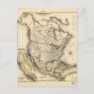 Postal Mapa de América del Norte (1850)
