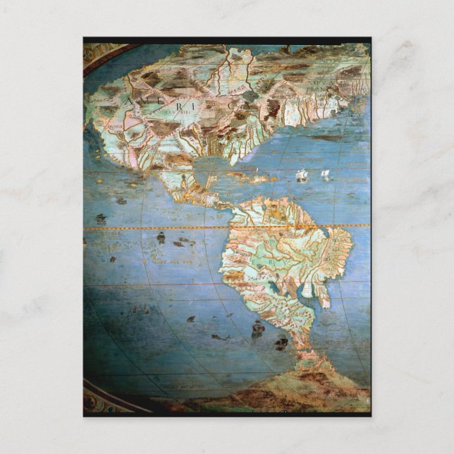 Postal Mapa de América del Norte y del Sur (Anverso)