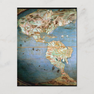 Postal Mapa de América del Norte y del Sur