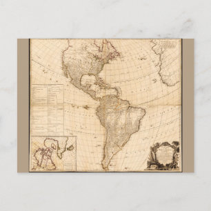 Postal Mapa de América del Norte y del Sur (1786)