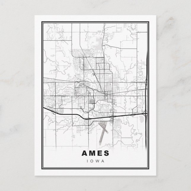 Postal Mapa de Ames (Anverso)