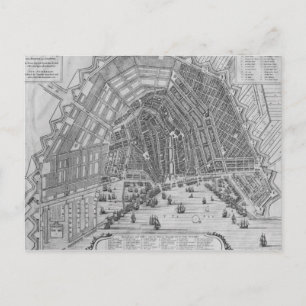 Postal Mapa de Amsterdam, 1662