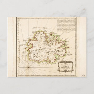 Postal Mapa de Antigua por Juan López (1780)