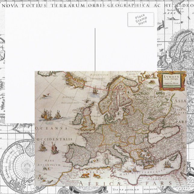 Postal Mapa de Antigüedades de Europa por Willem Jansz Bl (Subido por el creador)