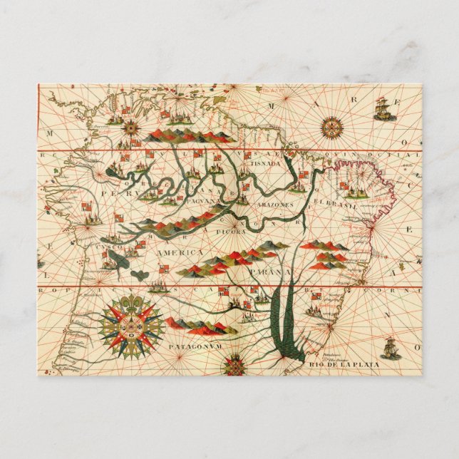 Postal Mapa de Antigüedades de Sudamérica (Anverso)