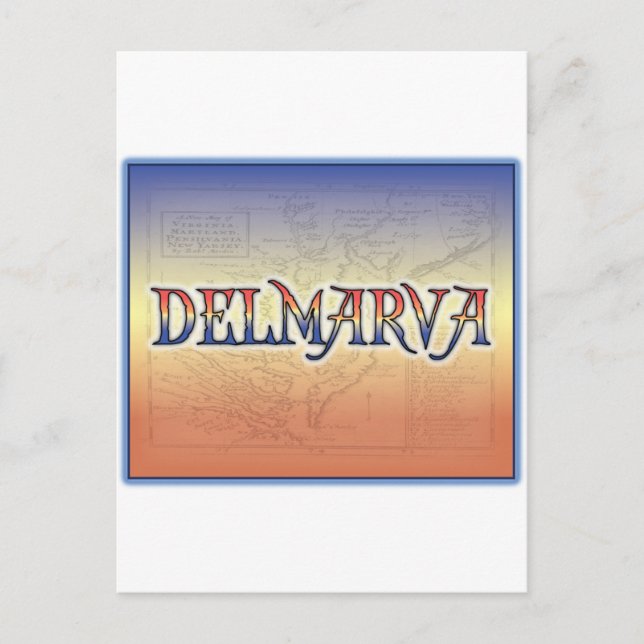 Postal Mapa de antigüedades DelMarVa (Anverso)