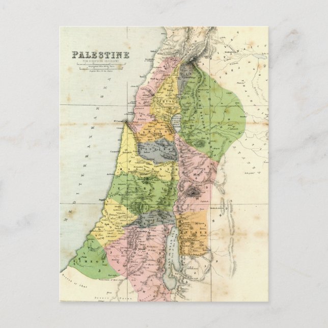Postal Mapa de antigüedades - Palestina bíblica (Anverso)