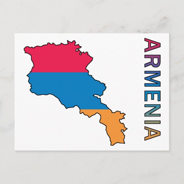 Postal Mapa De Armenia (Anverso)