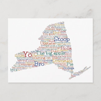 Postal Mapa de arte de palabras jerárquicas de Estados Un