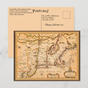 Postal Mapa de asentamientos nativos estadounidenses de N