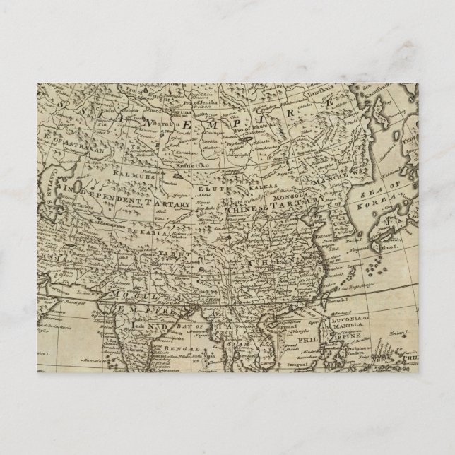 Postal Mapa de Asia (Anverso)
