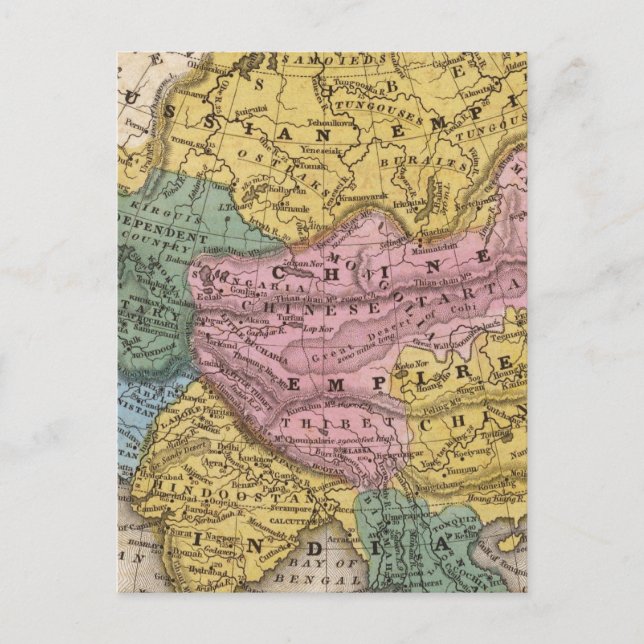 Postal Mapa de Asia (Anverso)