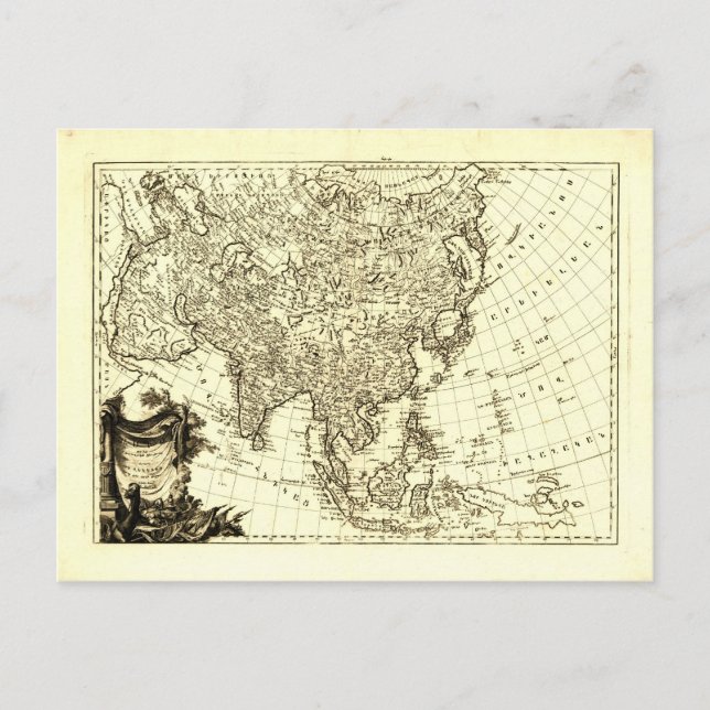 Postal Mapa de Asia (1787) (Anverso)