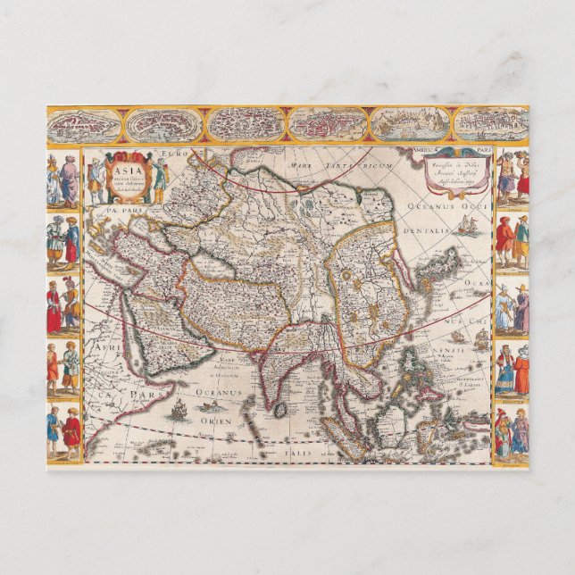 Postal Mapa de Asia 4 (Anverso)