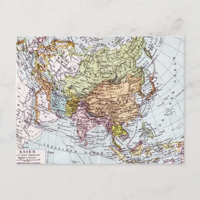 Postal Mapa de Asia del siglo XIX (Anverso)