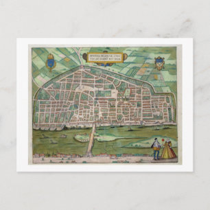 Postal Mapa de Aurelia, de 'Civitates Orbis Terrarum' por